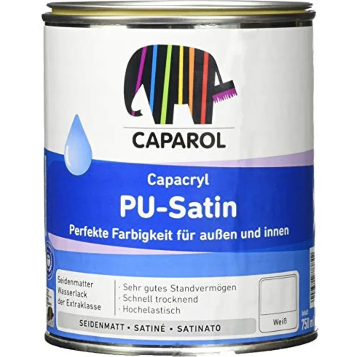 Caparol Capacryl PU-Satin hochwertiger, PU verstärkter Acryllack 0,750 L