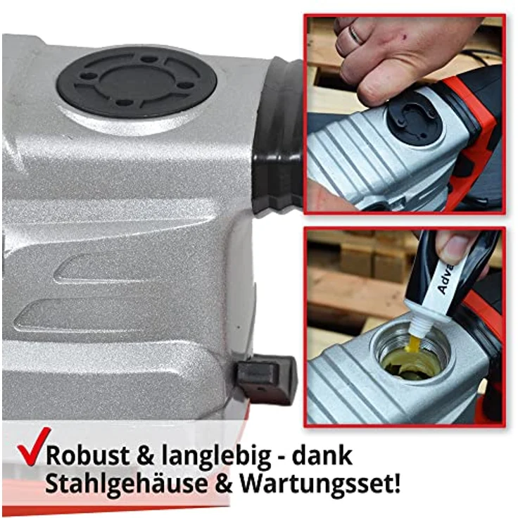 Hecht Bohrhammer 1036, 1500W SDS-Plus, 4250 U/min, mit Koffer und Zubehör für Beton und Stein – Bild 6
