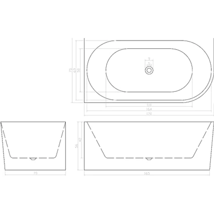 Sanotechnik Eckbadewanne FARO 170 x 75 x 56 cm, Moderne Form, Design Wanne, Ecke, Badewanne Weiß