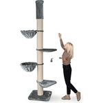 HAPPYPET Kratzbaum 'Leonardo' Grosse Katzen Stabil XXL Deckenhoch, 250 bis 275 cm - 18 cm Dicke Stämme, Große Liegemulden bis 20 kg, Höhle, geprüftes Holz, Katzenkratzbaum für Maine Coons & Ragdolls