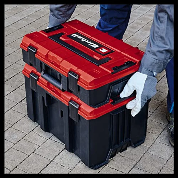 Einhell Werkzeugkoffer E-Case M, Polypropylen Koffer für große Werkzeuge, spritzwassergeschützt - Preisvergleich – Bild 7