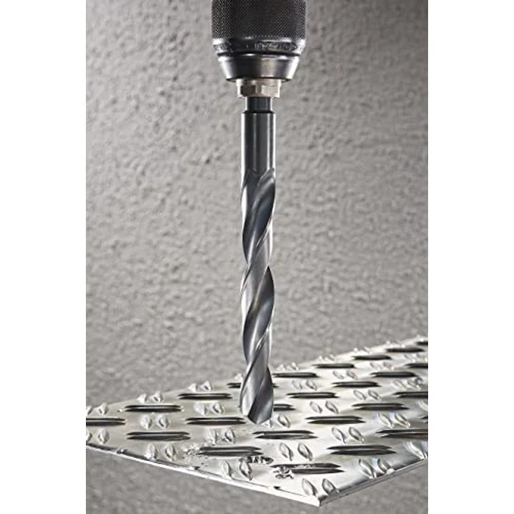 Wolfcraft Spiralbohrer 7514010, HSS Metallbohrer mit 118° Spitzenwinkel und großem Spanleitnut, rundschaft – Bild 5