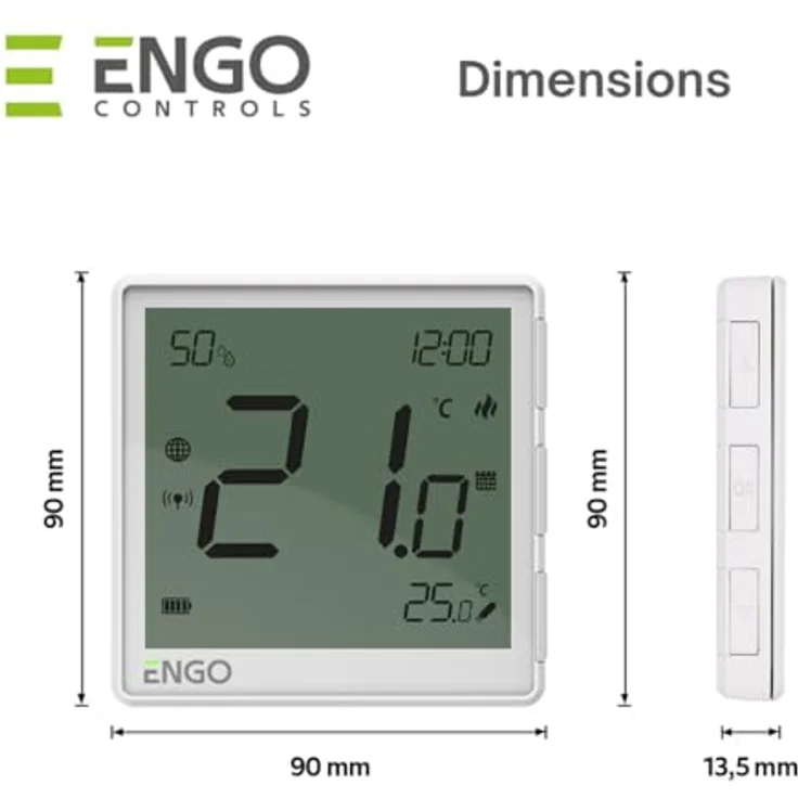 ENGO E-ONE Wireless Smart Thermostat, WiFi programmierbar, ZigBee 3.0, Fußbodenheizung, Alexa-kompatibel, Weiß EONE-BATW – Bild 4