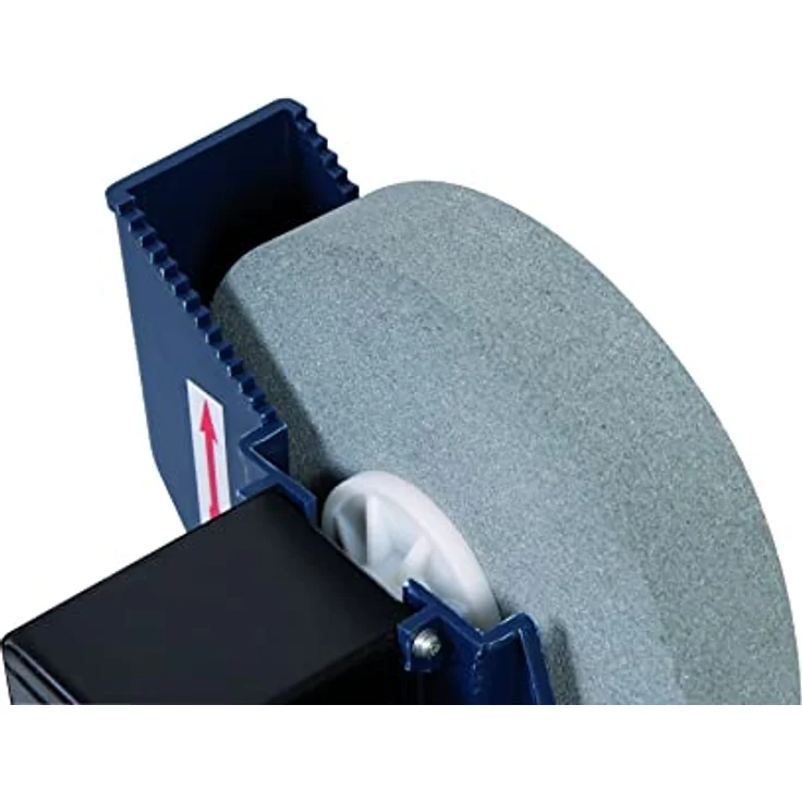 FERM Nass und Trockenschleifmaschine - Doppelschleifmaschine 250W - 150mm - Incl. P80 (Nass) und P36 (Trock) Schleifstein, Schutzbrille und Funkenfänger – Bild 6