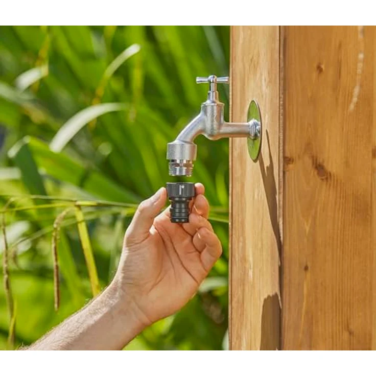 GARDENA Profi-System-Hahnstück: Hahnverbinder für Wasserhähne mit 26.5 mm (G 3-4 Zoll)-Gewinde, Hahnanschluss für höheren Wasserdurchfluss (2801-20) Bewässerungszubehör – Bild 2