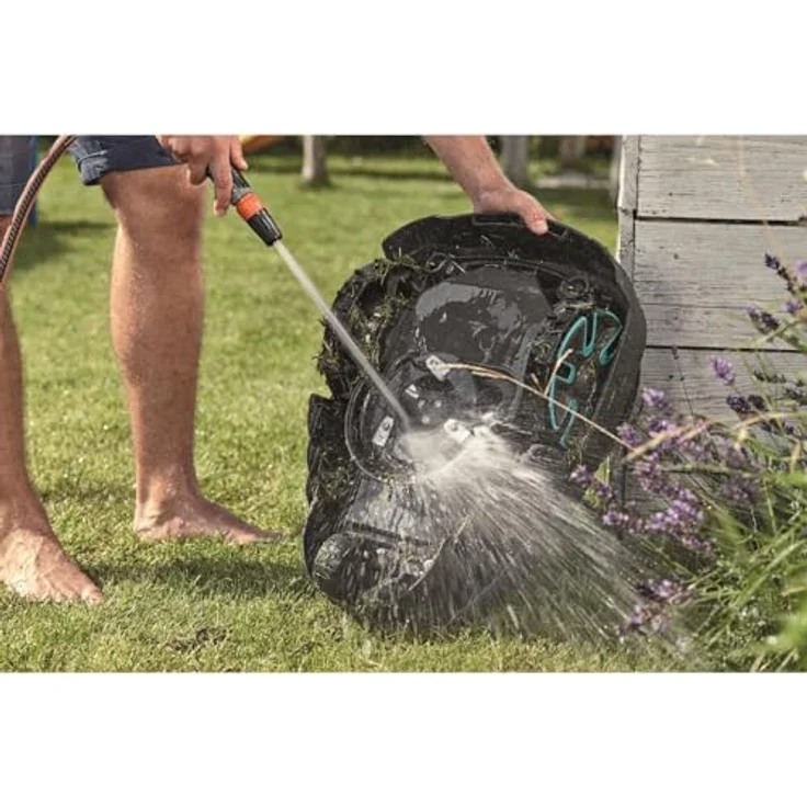 GARDENA Sileno city: Mähroboter bis 500 m² Rasenfläche, Steigungen bis 25%, Schnitthöhe 20 - 50 mm, LCD Display, inkl. Begrenzungskabel, Haken und Verbinder - 15002-20, 16 cm Schnittbreite – Bild 2