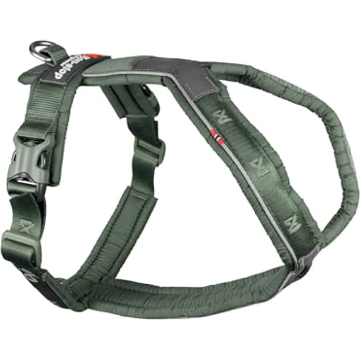 Non-stop dogwear Line Harness 5.0, Ergonomisches Führ- und Alltagsgeschirr für Hunde, Farbe: Grün, Größe: G 5
