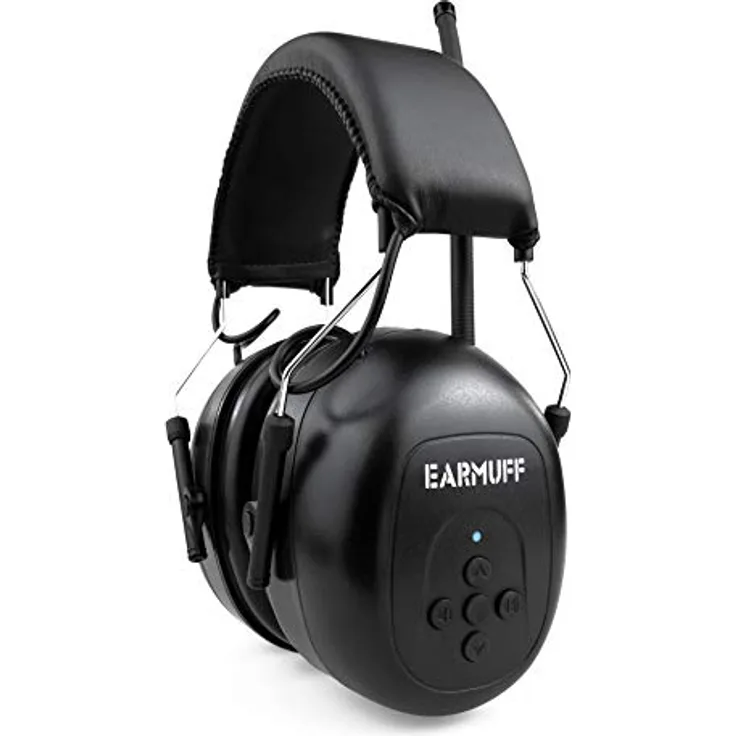 EARMUFF Gehörschutz mit FM Radio & 31dB Dämmung | Lieblings Radiosender hören | elektronischer Ohrenschutz für Erwachsene | Schallschutz für Baustellen & Gartenarbeit
