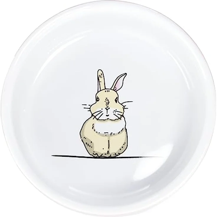 Nobby Keramik Napf Rabbit, lachsfarben/weiß, Ø 11cm x 4,5cm für Nager – Bild 2