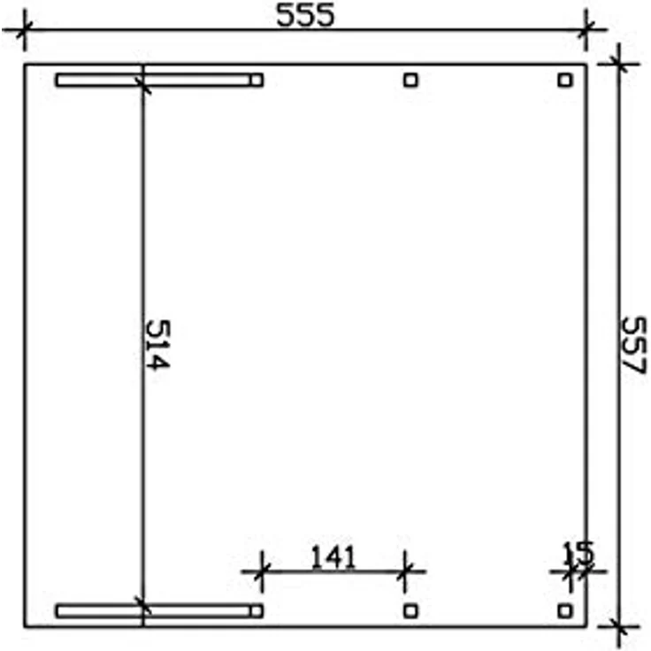 SKAN HOLZ Carport Friesland Set 8, 557 x 555 cm mit 2 Einfahrtsbögen, nussbaum – Bild 2