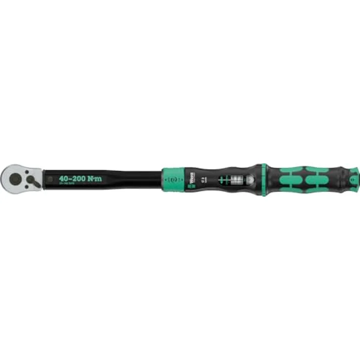 Wera Click-Torque Lock C 3, einstellbarer Drehmomentschlüssel mit Umschaltknarre, 1/2", 40-200 Nm, präzise Auslösung – Bild 1