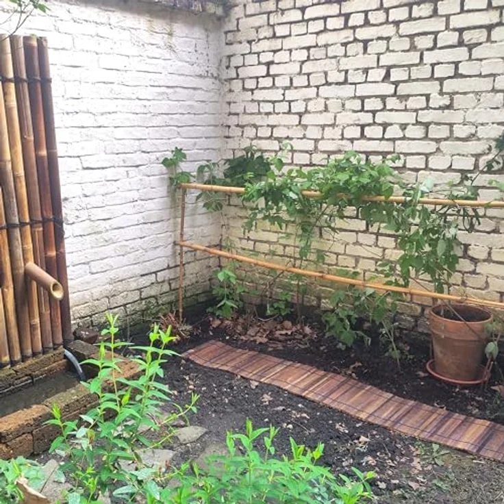 Bamboona Flexible filigrane dunkle Beetumrandung aus Bambusleisten, 200 cm x 40 cm, robust und wetterbeständig, umweltfreundlich – Bild 4