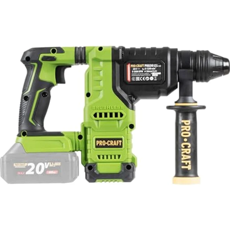 Procraft PHA30bb Akku Bohrhammer 20 V, 2,8 J Schlagenergie, SDS Plus, Brushless, Solo, ohne Akku und Ladegerät – Bild 9