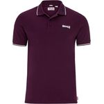 Lonsdale Poloshirt Lion, Arbeitsshirt mit farblich abgesetzten Stickereien, gestreiften Bündchen und hoher Tragekomfort, navy