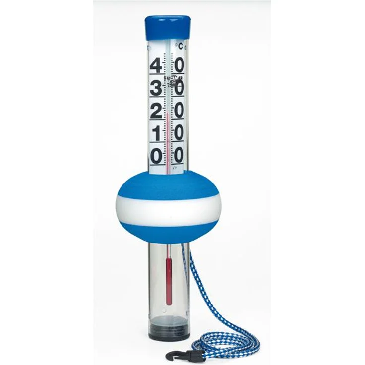 TFA Dostmann Neptun Luxus Schwimmbadthermometer, digitales Pool-Thermometer mit gut ablesbarer Skala und Befestigungsleine