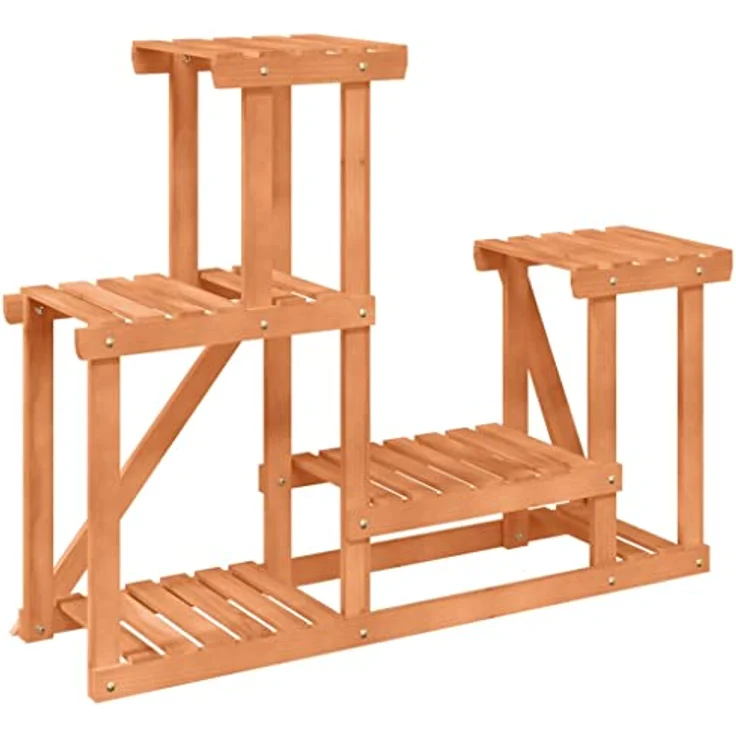 vidaXL Blumenständer, Pflanzständer 90x25x73,5 cm Massivholz Tanne, Retro-Design, Wandhalterung enthalten – Bild 8