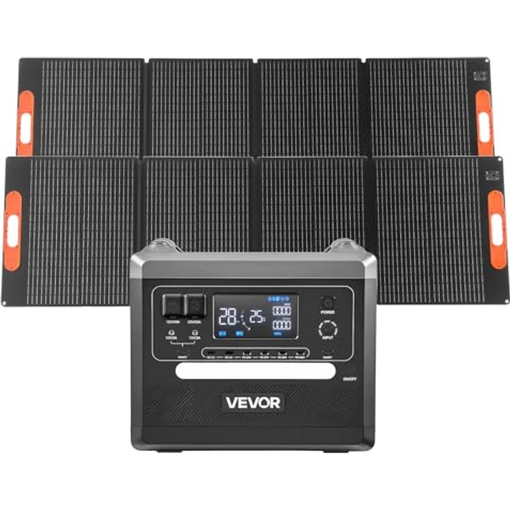 VEVOR Tragbare Powerstation Q2400Pro, 2400-W-Solargenerator mit 2 faltbaren 200-W-Solarpanels, 2160-Wh-LiFePO4-Akku und 10 Ausgängen für Notstromversorgung Zuhause, Camping und Wohnmobil – Bild 9