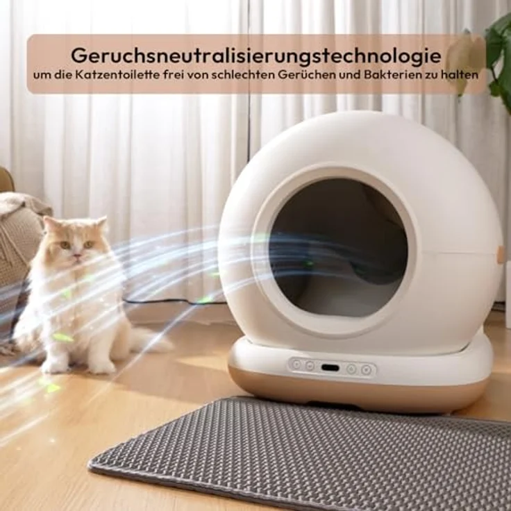 AstroPet 72L Katzenklo, Selbstreinigende Katzentoilette mit Matte, APP-Steuerung, UV-Sterilisation, Mehrfacher Sicherheitsschutz, Geeignet für mehrere Katzen – Bild 3