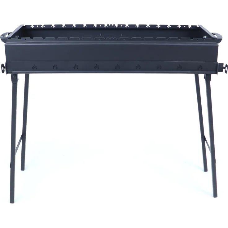Davr Metall Mangal Klappbarer Grill SchaschlykOFF 90, für 16 Spieße, Stahl 2 mm, mit Zange und Feuerhaken, 83 cm hoch