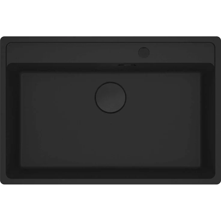 FRANKE Einbauspüle Maris Flächenbündig MRG 210-72 A Black Matt Drehknopf ab 80cm, Schwarze Granitspüle mit Sanitized® Hygiene