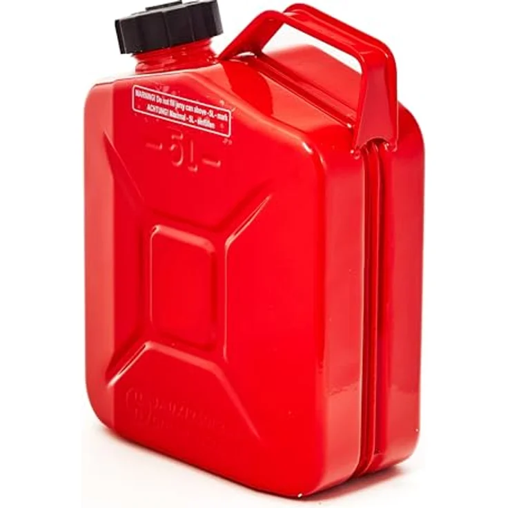 BW® Benzinkanister Metall 5x 5 Liter mit Schraubverschluss, roter Kraftstoffkanister RAL 3000, TÜV-geprüft, UN-zugelassen, 0,8mm Stahl nach DIN 7274, Made in Europe – Bild 5