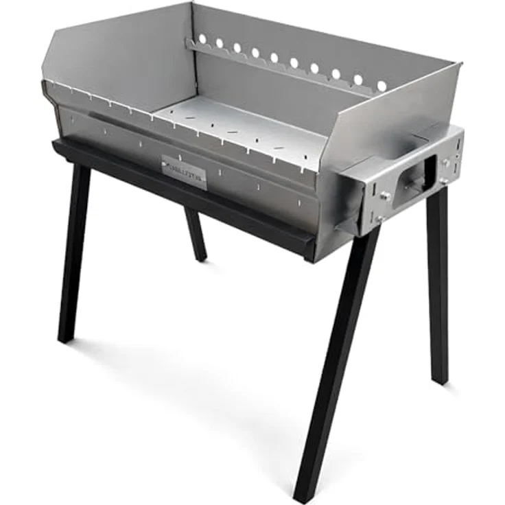 Grillpeter Profi Mangal Altan 70, Schaschlikgrill aus 3mm Edelstahl mit Ascheschublade, 70 cm Grillfläche – Bild 2