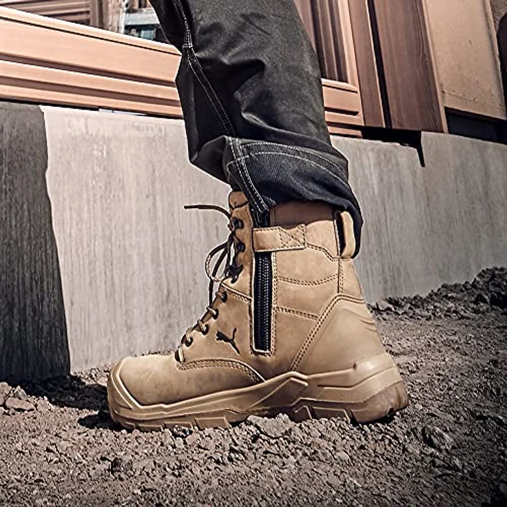 Puma CONQUEST STONE HIGH, Sicherheitsschuhe S3 CI HI HRO SRC, Nubukleder, Größe 41, mit Fiberglaskappe und FAP® Durchtrittschutz, rutschfeste PU/Gummisohle, atmungsaktives Funktionsfutter – Bild 5