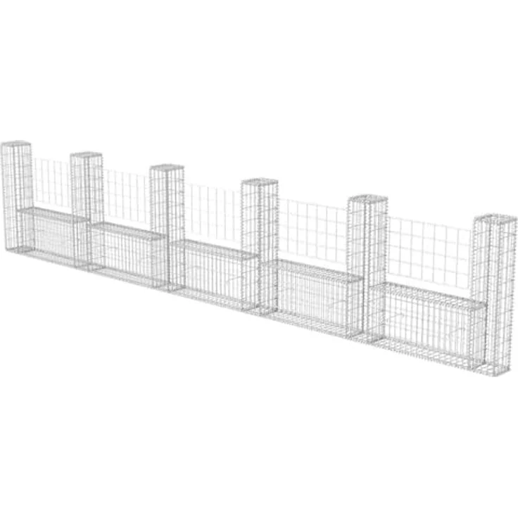 vidaXL Gabionenkorb UForm Stahl 570×20×100 cm – Bild 3