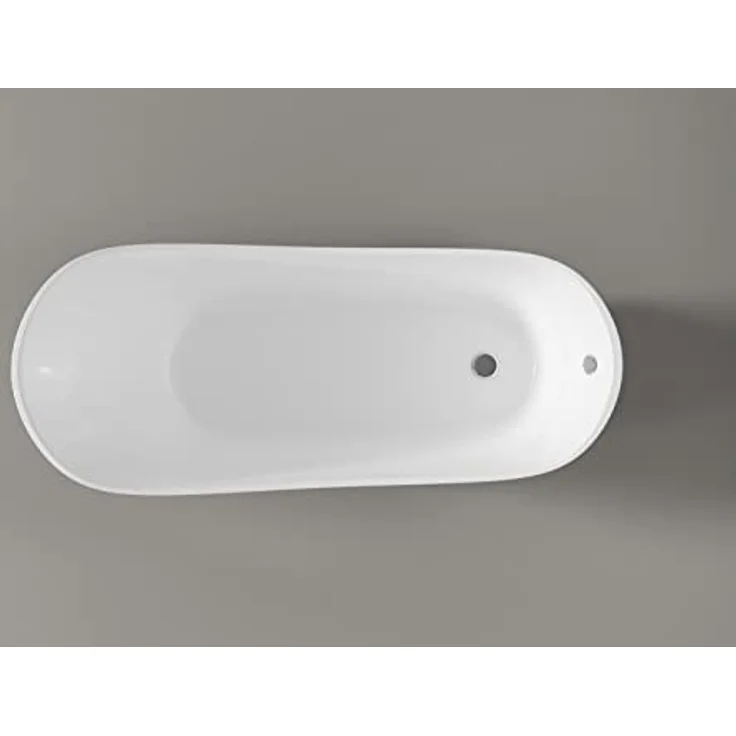 BERNSTEIN Freistehende Badewanne PARIS Acryl - 176 x 71 cm - Schwarz glänzend - Nostalgisches Design - Füllmenge ca. 193 L - Hochgezogene Rückenschräge - Chromfarbene Metallfüße - Optional wählbare Standarmatur – Bild 4