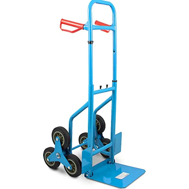 Bituxx Treppensackkarre Ausziehbar, bis 200 kg Traglast, mit einstellbarem Haltegriff, blau