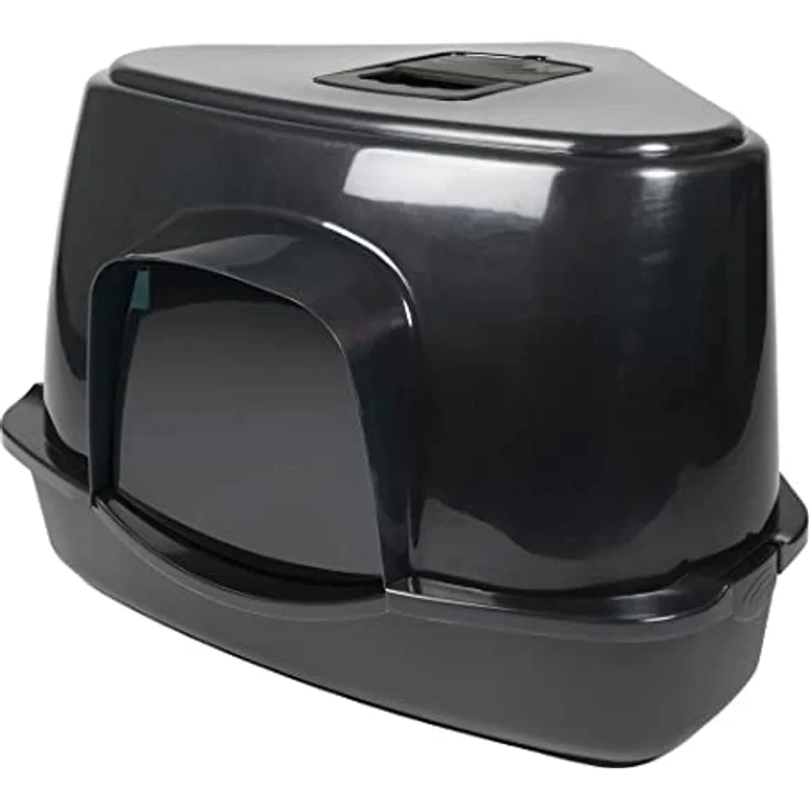 EBI, Cat House Prism 70 l – 56 x 70 x 46 cm, Schwarz, für Hygiene, Schwarz, Katze – Bild 1