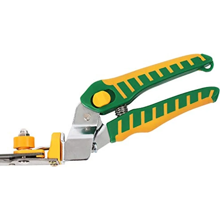 GRÜNTEK Rasenschere EISVOGEL, Premium Rasenkantenschere mit 180° drehbarem Schneidekopf, rostfreie INOX Klingen, Ergo-Griffe, 345 mm, Edelstahl, manuell – Bild 3