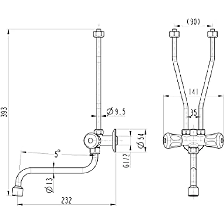 Thermoflow Qmix10, Spültischarmatur mit druckloser Zweiknopfmischung und stufenloser Temperaturregelung, Chrom – Bild 7