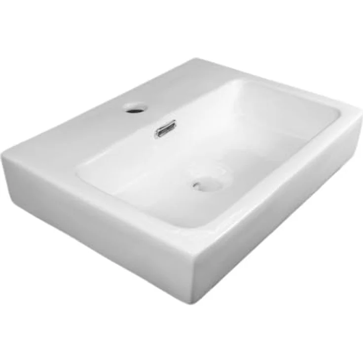 NEG Waschbecken NEG Hänge-Waschbecken Uno66H (eckig) (66H), Design Hänge-Waschbecken mit Nano-Beschichtung, weiß – Bild 3