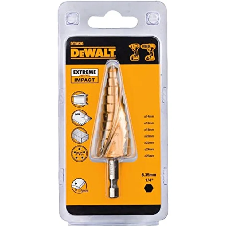 DEWALT DT5030-QZ Stufenbohrer HSS-G, Durchmesser 14-25mm, Metallbohrer – Bild 1