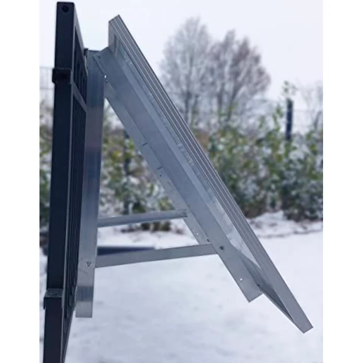 Technaxx BALCONY POWER, Solarmasthalterung aus Aluminium, freistehend und wandmontiert, grau, 1050 mm x 60 mm – Bild 3