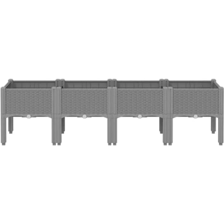 vidaXL Pflanzkasten mit Beinen Hellgrau 160x40x42 cm PP – Bild 3