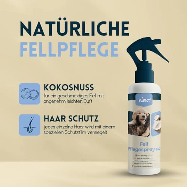 nimo Fellpflege Fellpflegespray Kokos, 500 ml, entwirrt & verbessert Kämmbarkeit, ohne Lösungsmittel und Alkohol – Bild 5