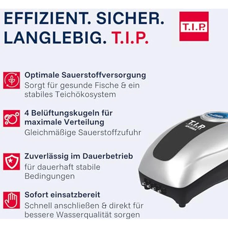 T.I.P. Teichbelüftungspumpe API 1000/4 Pumpe Teich Teichpumpe 900 l/h – Bild 6