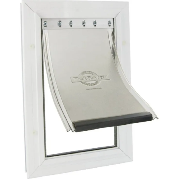 PetSafe Haustierklappe K660ML, Extra große Aluminiumtür mit flexibler und verstellbarer Klappe, inkl. Verschlussplatte und Montagezubehör
