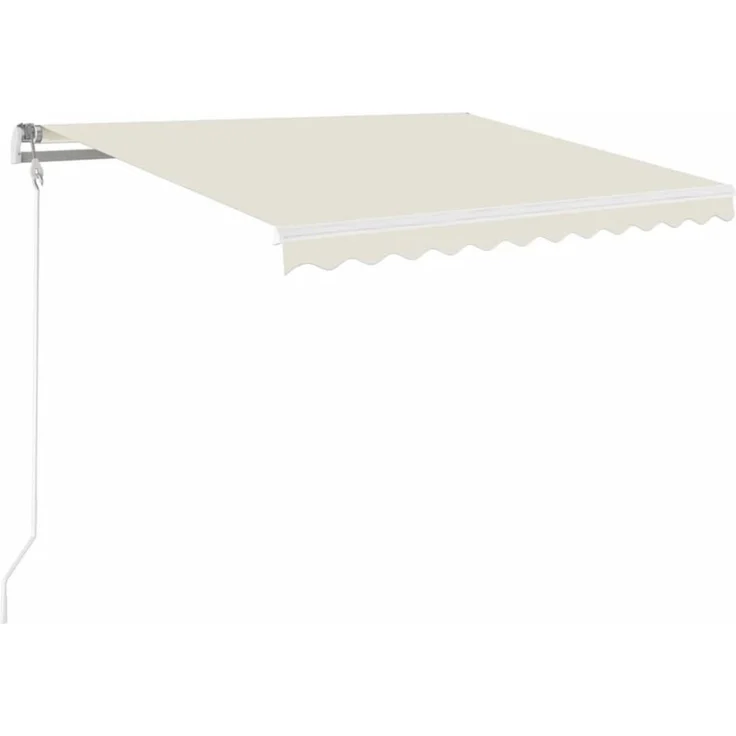 furnicato Markise Manuell Einziehbar 350x250 cm, Creme, Pulverbeschichtetes Aluminium, UV- und wasserbeständig, Anpassbare Höhe und Winkel