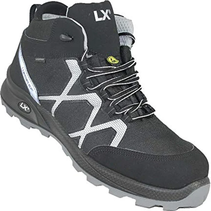 Lupriflex Sicherheitsschuh Speed Mid S3 SRC, wasserdicht, mit Klimamembran, schwarz-silber, Größe 46 – Bild 1