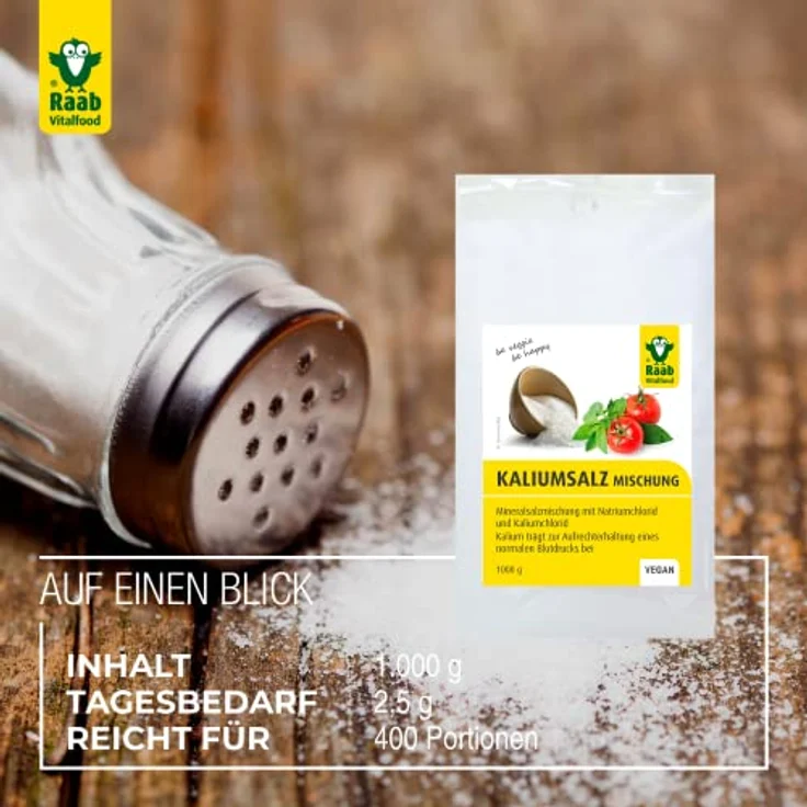 Raab Vitalfood Blutdruck Salz natriumreduziert, 1000g – Bild 2