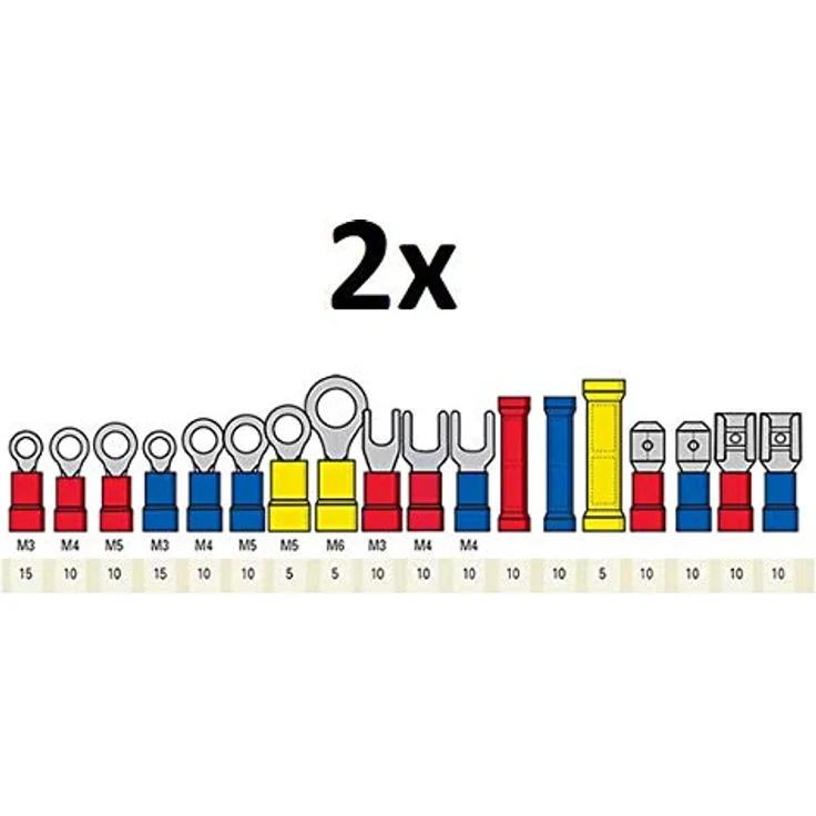 ARLI Crimpzange + Kabelschuh Sortiment 350-teilig, Flachstecker und Quetschverbinder, rot oder blau, mit Ratschenfunktion und Sicherheitsmechanismus – Bild 4