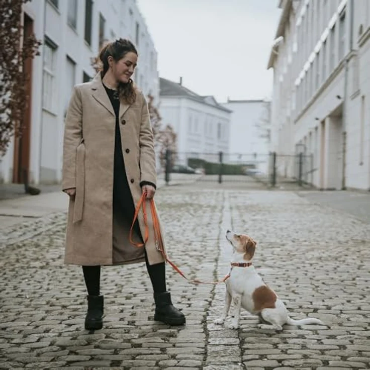 HUNTER Verstellbare Führleine Tripoli Nylon, orange, geeignet für Welpen und kleine Hunde – Bild 5