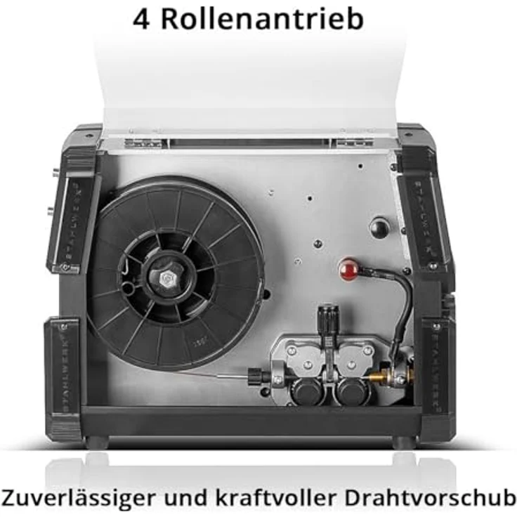 STAHLWERK Kombi-Schweißgerät MTM-200 ST 3-in-1 Schutzgas-Schweißgerät | Inverter mit 200 A und synergischem Drahtvorschub für WIG | MIG MAG | MMA – Bild 3