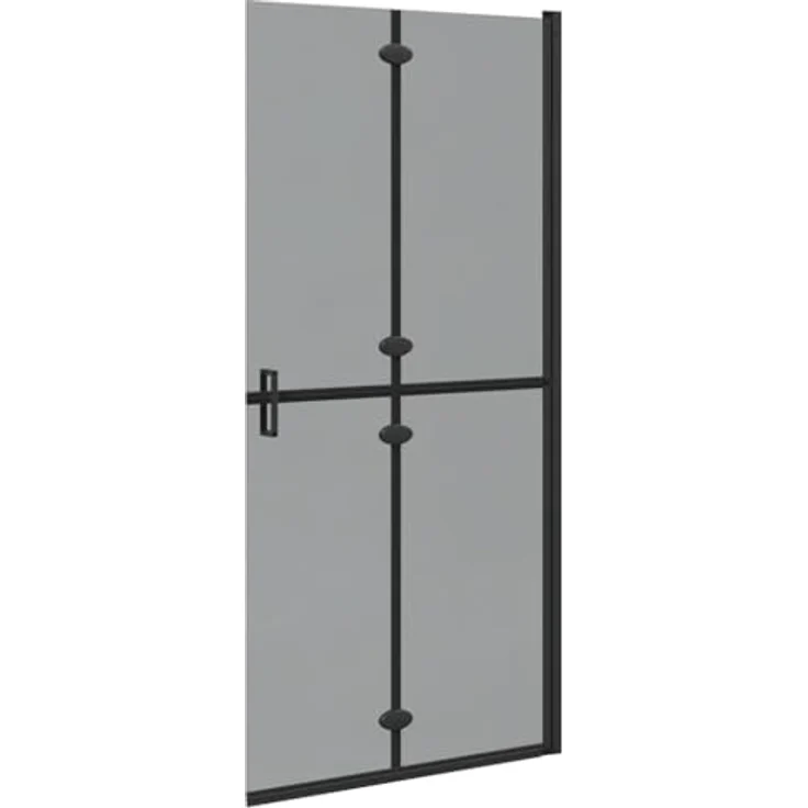 vidaXL Walk-in Duschwand, Schwarz und dunkel-transparent, 90 x 190 cm, aus Aluminium und Sicherheitsglas – Bild 7