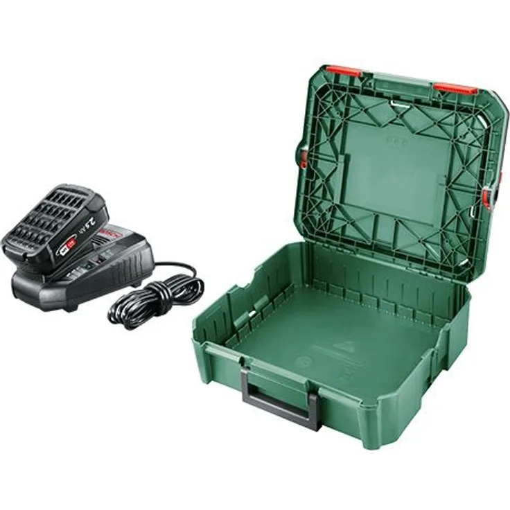 Bosch 2 x Werkzeugakku 18 V / 2,5 Ah Ladegerät Systembox, Starter-Set