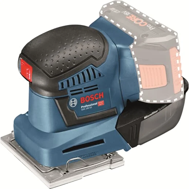 Bosch Professional 18V System Akku Schwingschleifer GSS 18V-10 (Schwingkreis-D: 1,6 mm, ohne Akkus und Ladegerät, im Karton) – Bild 1