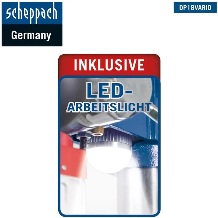 Scheppach Profi Säulenbohrmaschine DP18Vario (550 W, Gusseisen-Konstruktion, stufenlose Drehzahlregulierung, Bohrfutter 16mm, Laser, LED, inkl. Tischverbreiterung) – Bild 8